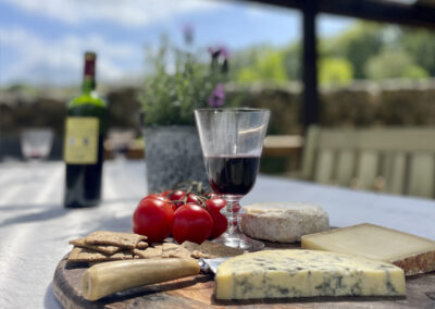 Cheese wine board glamping