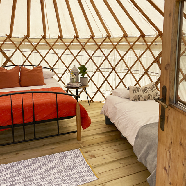 Glamping yurt interior